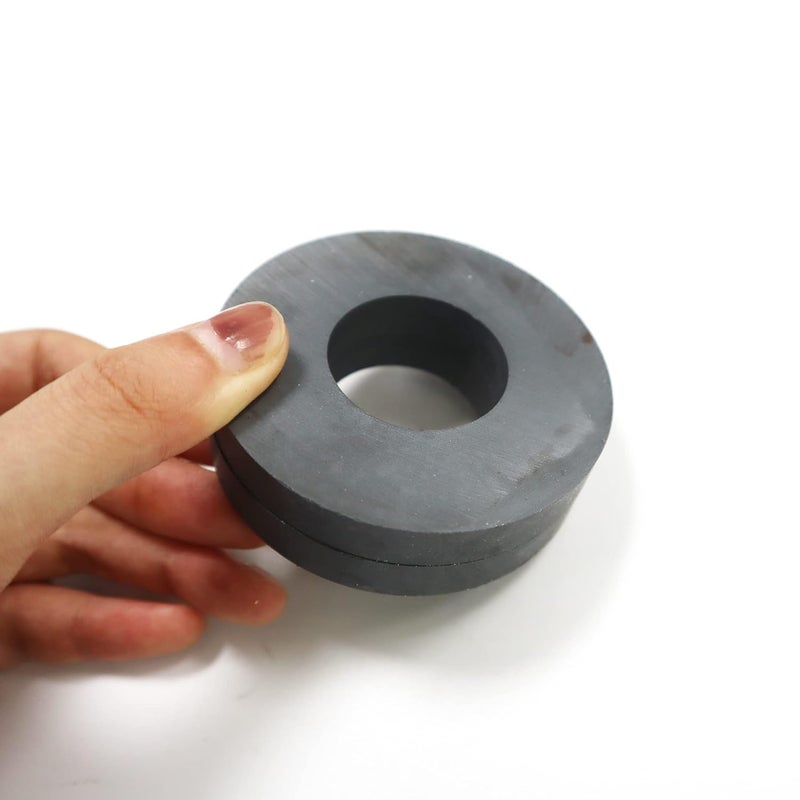 Burnur Large Ceramic Donut Magnets - 2.87" OD, 1.26" ID x 0.4" Thick - Ferrite Ring Magnets for Industrial & DIY Projects (Pack of 2) - Image 5
